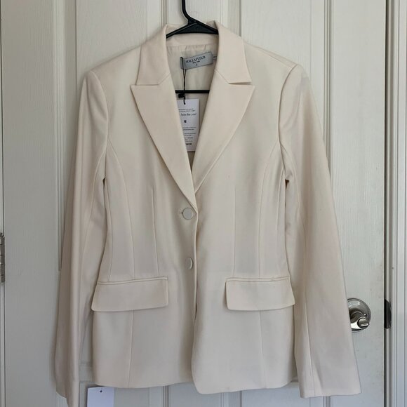 M.M. LaFleur Women's Bennett 1.0 Blazer Jacket, Wool Twill, Ivory, size 2 NWT - Picture 1 of 11